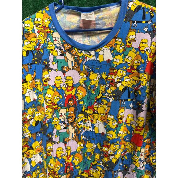 The Simpsons Character AOP Shirt Sz XL 90s - Picture 3 of 4